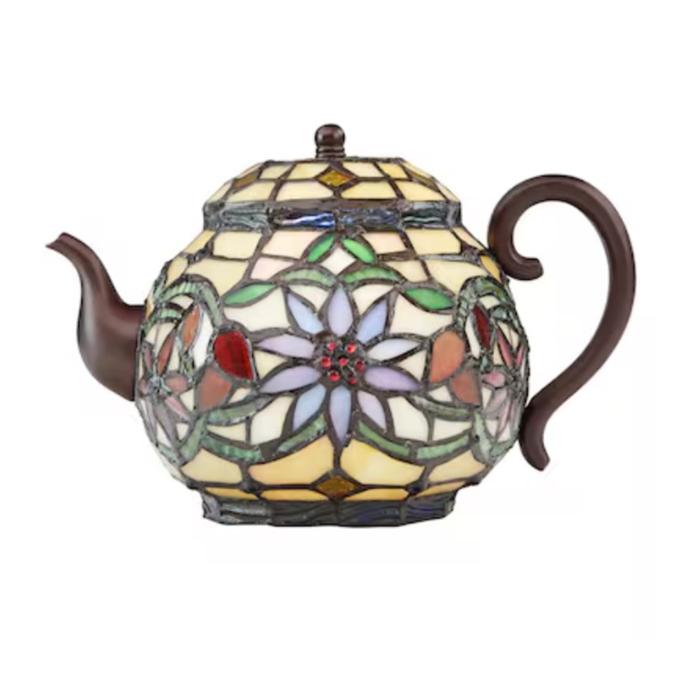 River of Goods English Garden Teapot Multi color TIFFANY Stained Glass - Picture 12 of 15
